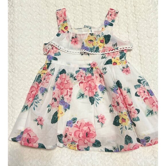 New Janie and Jack Infant Girls Floral Ruffle Dress size 3 to 6 Months - Picture 1 of 6